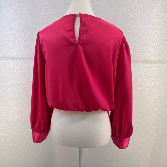 NWT Fall Casual Long Puff Sleeve Crop Top SIZE M - Picture 10 of 17